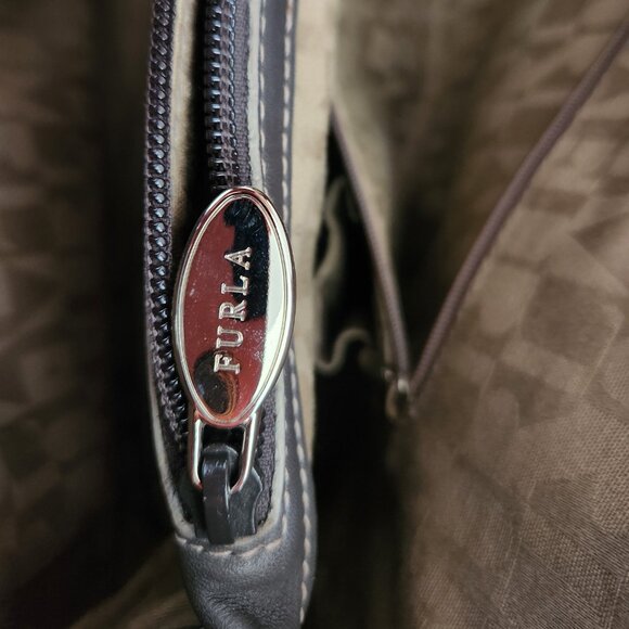 FURLA MY PIPER PEBBLED LEATHER LARGE TOP HANDLE BAG ORANGE GENTLY USED LIKE NEW - Picture 12 of 12